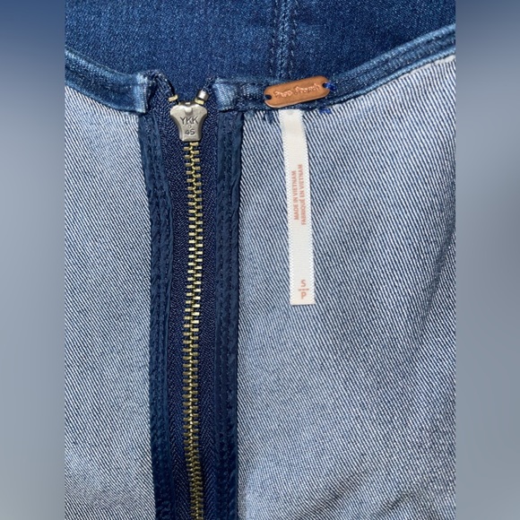 Free People Lia Denim Mini Jean Dress. Size S - Picture 7 of 8